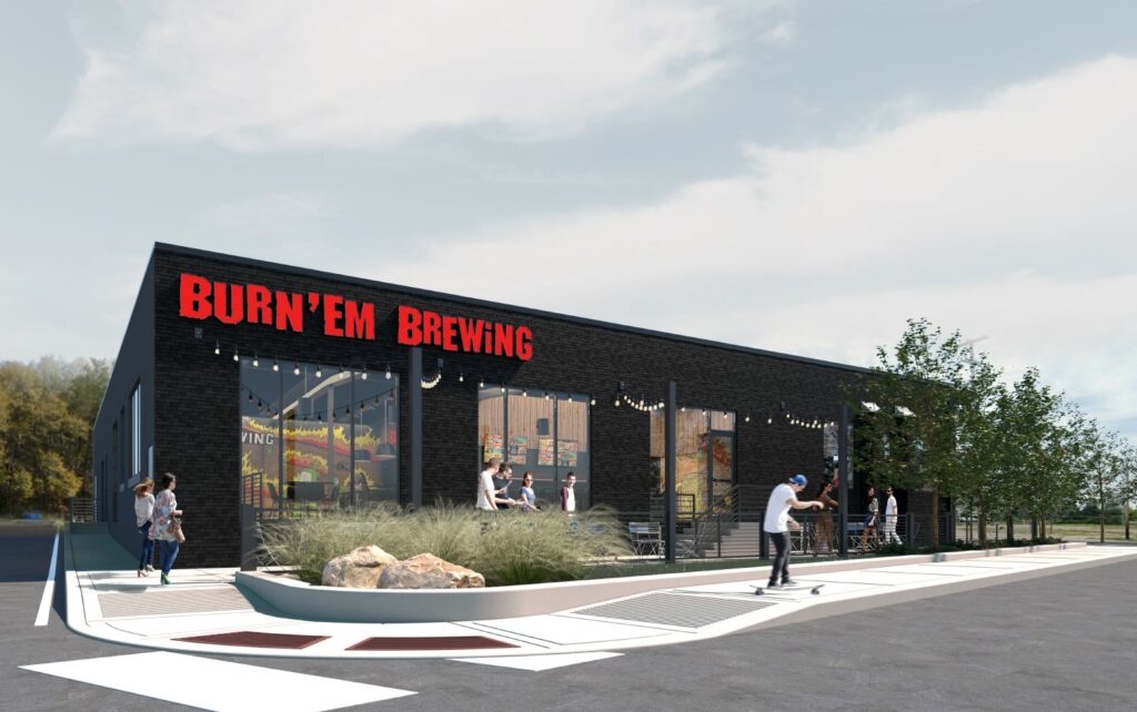 rendering of new Burn 'Em Brewery location